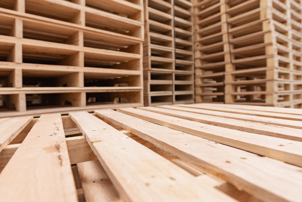 Wood,pallets,in,factory,warehouse